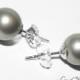 FREE US Shipping Platinum Pearl Stud Earrings Sterling Silver Platinum Pearl Earrings Swarovski Pearl Earrings Wedding Platinum Pearl Studs