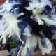 Feather Bridesmaid Bouquets - Pale Yellow, Navy Blue, and White or Custom Wedding Colors - Toss Bouquet - Medium