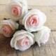 Ivory Pink Rose Wedding Hair Pins, Ivory Bridal Hair Pins, Hair Accessories, Bridesmaid Hair, Woodland - Set of 6