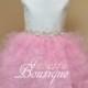Pink Ruffled Flower Girl Dress -Ivory flower girl dress -junior bridesmaid dress - Baby Dress - Pink Flower girl Dress- flower girl dress