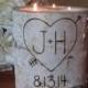 Personalized Birch Bark Candle Holder Wedding Date Anniversary Engagement Bride and Groom Gift Bridal Shower