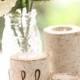 Personalized Birch Bark Candle Holders Rustic Chic Wedding Decor