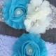 Aqua // Mint // wedding garter set // Choose your color // rhinestone garter // Plus Size Any size