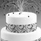 Wedding Cake Topper in Jet Black and Silver Swarovski Crystal Elements Fireworks Spray Birthday Cake Topper Decor Decoration