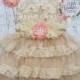 Peach Flower Girl Dress-Shabby Chic Flower Girl-Champagne Flower Girl-Country Wedding-Peach-Salmon-Coral Flower Girl Dress-Shabby Chic Dress