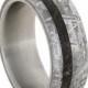 Wedding Sale Meteorite Wedding Band Ring Dinosaur Bone, Titanium Ring, Men's Wedding Band, Custom, Personalized, Handmade Ring