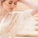 Swan Queen Bridal Lace robe kimono in Ivory with Silk champagne lining - style 104