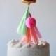 FREE SHIPPING Mini gold foil mylar balloon with tassels cake topper table number
