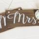 Mr and Mrs Signs, Rustic Wooden Wedding Signs, Wedding Chair Signs. Wedding Decor, Boho Wedding, Photo Prop Signs, Bridal Gift.