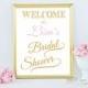 Gold Welcome Bridal Shower Sign - Bridal Shower Decoration - Personalize Name & Custom Color