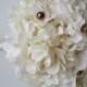 Ivory Hydrangea Bouquet, Silk Wedding Flowers, Bridesmaid Bouquet, Rustic Wedding, Vintage Wedding, Bridal Bouquet, Bride, Bridesmade