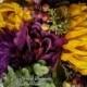 Bridal Bouquet, Purple, yellow, succulents,  Silk Bridal Bouquet with "Krystal Handle"  "Katina"
