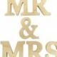 Mr And Mrs Stand Up Wooden Letters, Mr & Mrs Letter GOLD Wedding Decorations