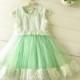 Mint Green Tulle Lace Girl Dress, Elsa Inspired dress, Frozen Inspired tulle dress, lace flower girl dress, baby girl dress, birthday dress