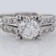 Antique Engagement Ring Art Deco .67 ct Old European Cut Diamond in a Fishtail Platinum Setting