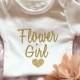 Flower Girl, Gold Flower Girl Outfit, Flower girl onesie, Shabby Flower Girl, Chic Flower Girl, Flower Girl Ideas, Wedding, Flower Girl