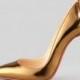So Kate Mirrored Leather Red Sole Pump, Bronze