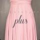 PLUS SIZE Short Straight Hem Blush Bridesmaid Dress Convertible Dress Infinity Dress Multiway Dress Wrap Dress Pink Dress Plus Size Dress