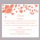 DIY Wedding Details Card Template Editable Word File Download Printable Details Card Floral Orange Detail Card Elegant Information Card