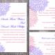 DIY Wedding Invitation Template Set Editable Word File Instant Download Printable Purple Wedding Invitation Floral Invite Pink Invitation