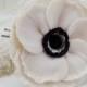 White Anemone Flower Hair Pin - Anemone Hair Clip, Anemone Flower Wedding Hair Pin, Anemone Bridal Hair Pin, White Anemone for Hair