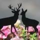 Black Deer Wedding Cake Topper   -  Rustic Country Chic Wedding