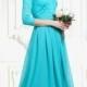 Turquoise Blue Bridesmaid Maxi Dress Turquoise Chiffon Wedding Dress Formal Dress Evening Turquoise Dress Lace