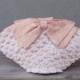 Bridal Purse, Romance with a Bow, Crocheted Lace Bag with Pink Bow