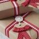 Pack Of Six Ribbon Bow Christmas Tags