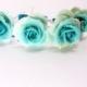 Set of 4 pieces of hair-pins turquoise rose, Accessories Bride, Wedding accessories, Turquoise wedding, Hairpins Bridesmaids