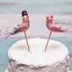Custom Wedding Cake topper, polymer clay figure Love Birds folk art Christmas ornament, bride,personalized love,heart anniversary birthday