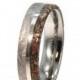 Wedding Sale Meteorite and Dinosaur Bone Ring on a Titanium Ring