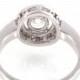 European .9 carat Art Deco diamond, white gold wedding ring, 2x stamped. Wedding, engagement. 