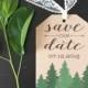 Save the Date, Luggage Tag Save the Date Card, Mountain Save the Date, Woods Save the Date, Kraft Paper Save the Date, forest save the date