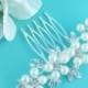 Crystal Pearl Wedding Hair Comb, bridal hair accessories, pearl rhinestone comb, bridal hair pearl, bridal hairpins,hairpins 210541038