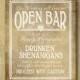 Printed Open Bar Drunken Shenanigans wedding bar sign - chalkboard signage -  with optional add ons