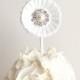 6, White off Satin Ribbon Wedding Cupcake Toppers - Both Sided