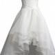 Hi Low Organza Strapless Bridal Gown