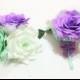 Mint green and lavender corsages, Mother's Wedding corsage, Prom corsage, Custom colors, Buttonhole flower, Paper flower corsage