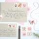 Pink Wedding Stamps Vintage Wedding Postage Stamp Pink Flower Suite for Mailing Invitations