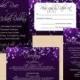 Purple Night Sky Invitation Suite: RSVP, Inserts, Belly Band, Wrap-Around Address Label - Text-Editable, Printable Instant Download