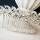 Fion Long Leaves and Vine Pearl Hair Comb - Leaf Hair Comb - Forest Wedding - Bridal Fascinator - Romantic Accessory - Fion - Gift Under 50