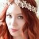 Rustic woodland bridal crown, floral circlet, fall wedding crown, vintage flower crown, autumn hair accessories