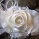 Wedding Hair Accessories, Bridal Hair piece, Bridal Ivory Hair Flower, birdcage veil