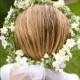 Off White and Green Wedding Hair Wreath - Perfect as Flower Girls Hair Crowns