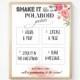 Wedding Photo booth Sign, Shake it Like A Polaroid Picture, Guestbook Sign 