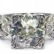 Art Deco Platinum 2ct Round Old European Cut Diamond Filigree Engagement Anniversary Ring Size 6