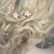 Blush pink hairpins,Wedding flower hair pin set,Soft pink wedding hairpins,Bridal copper set of 2 hair pin,Wine floral bobby pins,