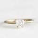 14k gold trillion moissanite engagement ring, triangle, eco friendly