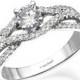 White Gold Engagement Ring, 14k white Gold Ring, Diamond Ring, Designer Ring, Infinity Ring, Engagement Band, Prong Ring, Art Deco Ring